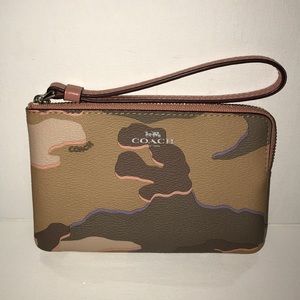 Coach Camo Corner Zip Wristlet